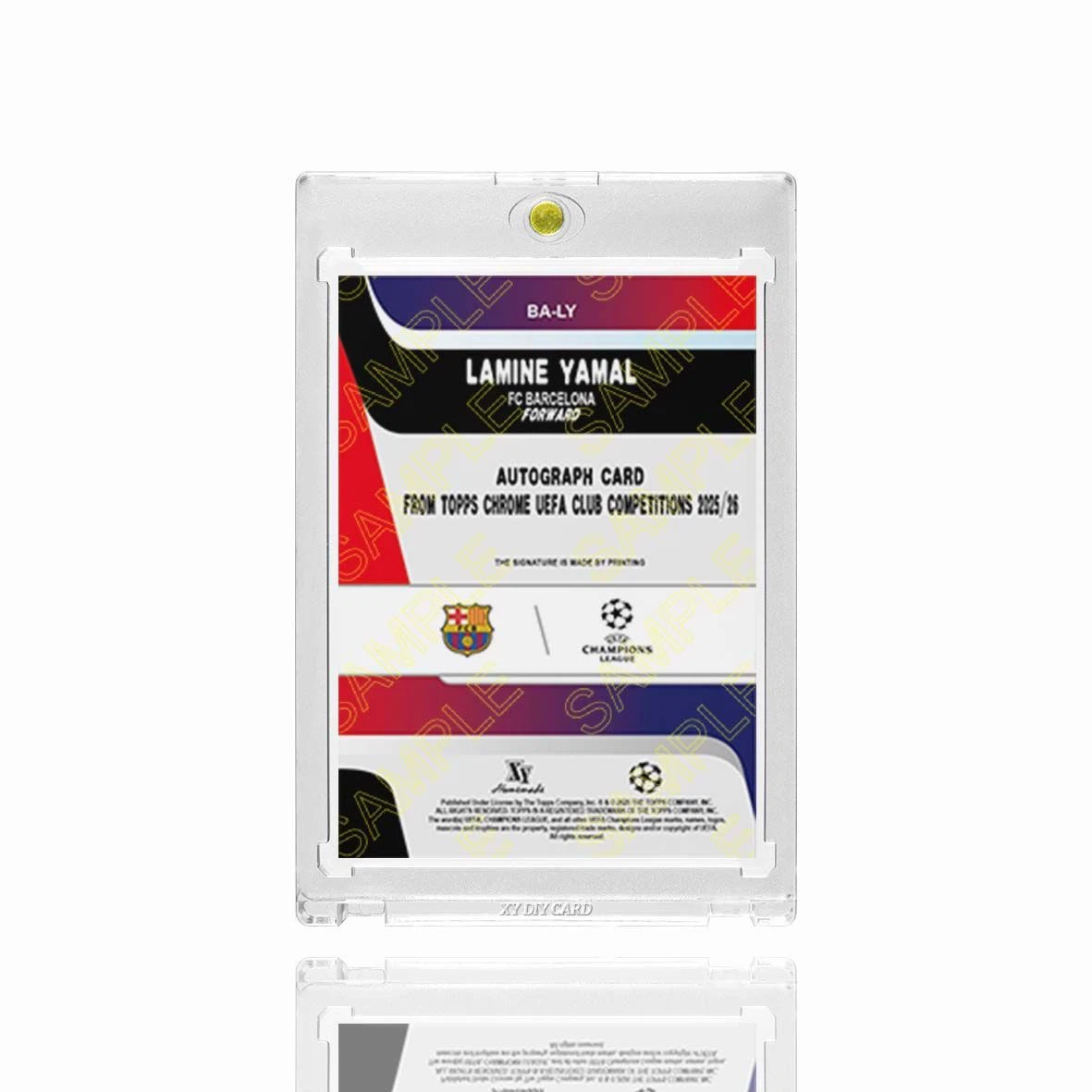 Lamine Yamal Facsimile Signature Football Card Fan Made, With Magnetic Protective Card Case